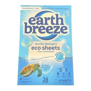 ❤️ EARTH BREEZE Laundry Sheets Eco-Friendly Cleaning Fresh Scent, No Plastic Jug